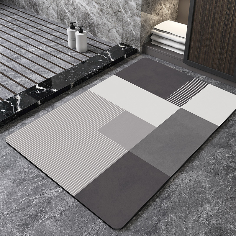 Quick Dry Diatomite Bath Mat - 북유럽 기하학 규조토 목욕 매트 욕실
