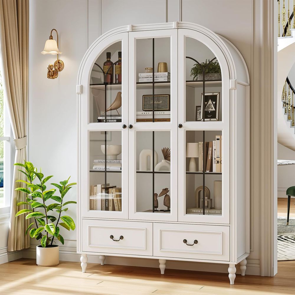 Storage & Organization - 70.8인치 높이의 아치형 주방 팬트리 캐비닛,