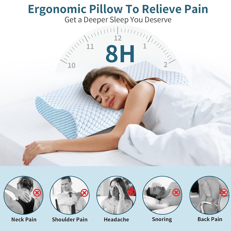 Anti Snore Contour Pillow - 슬로우 리바운드 베개 60*40*12CM 정형외과용 메모리폼