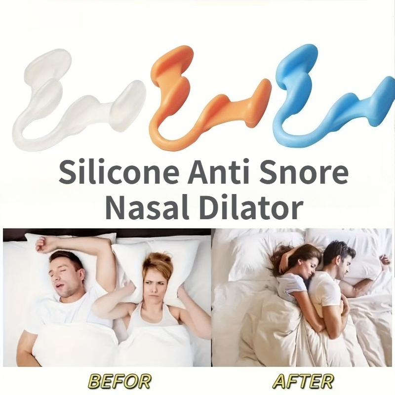 Anti Snore Contour Pillow - 10개입 실리콘 코골이 방지 비강 확장기,