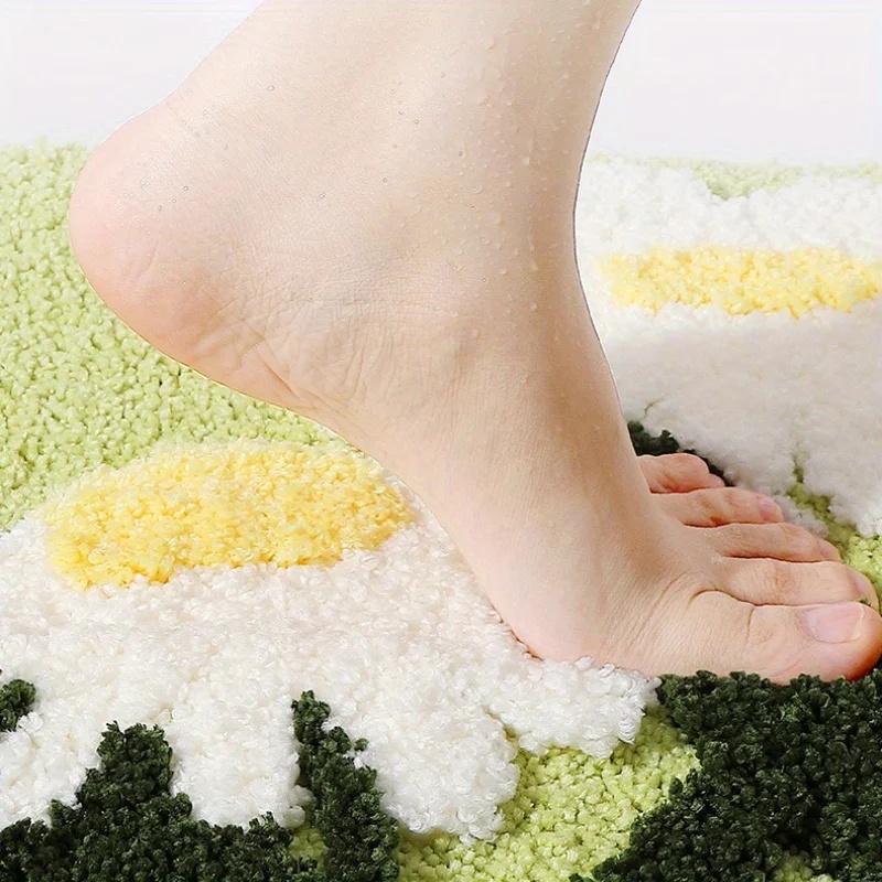 Quick Dry Diatomite Bath Mat - VIKAMA 논슬립 플로럴 욕실 매트 빠른
