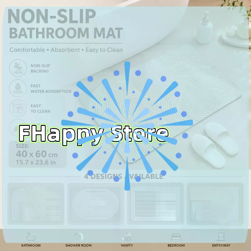 베이지 스트라이프 규조토 욕실 매트 빠른 건조 흡수성  - Quick Dry Diatomite Bath Mat 리뷰 및 가격