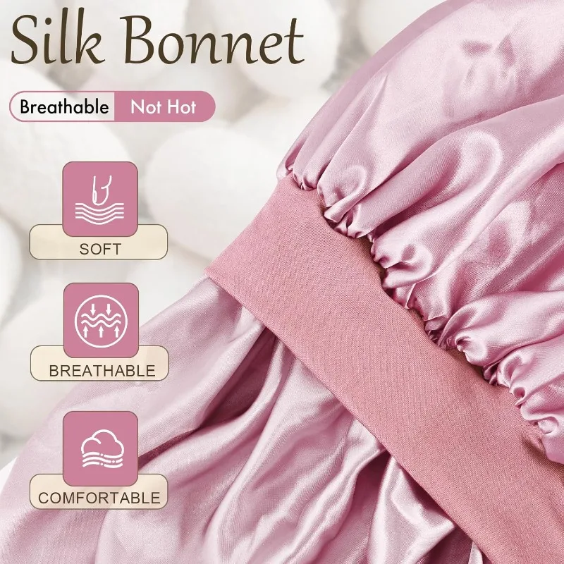 2개 실크 베개 커버 & 새틴 보닛 세트 실크 헤어 스 - Satin Silk Pillowcase Hair Skin 리뷰 및 가격