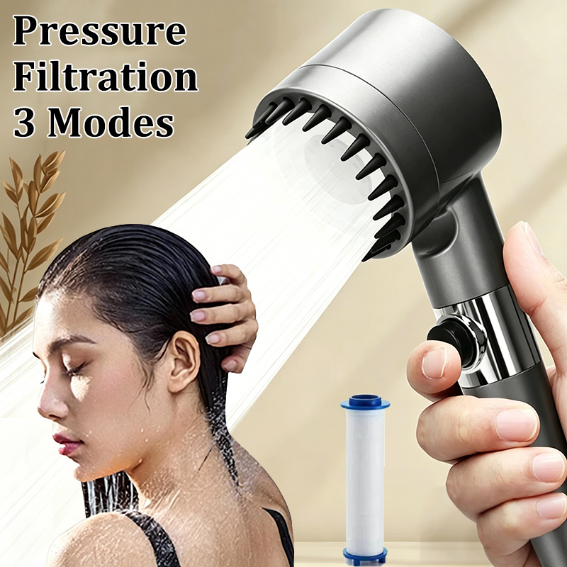고압 필터 샤워헤드 3가지 모드 원터치 정지 기능 마사 - High Pressure Shower Head Handheld 리뷰 및 가격