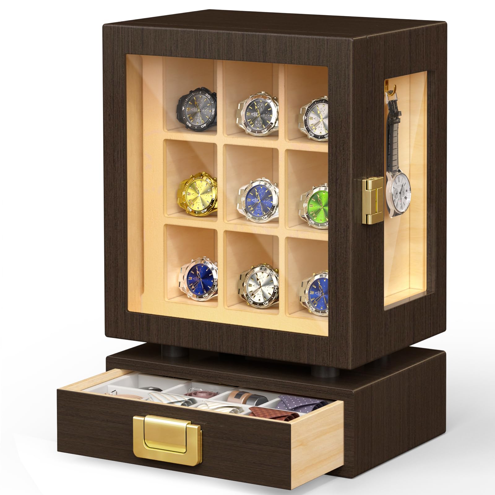 맞춤형 직사각형 나무 시계 보관함, 통원목 월넛 디스플 - Storage & Organization 리뷰 및 가격