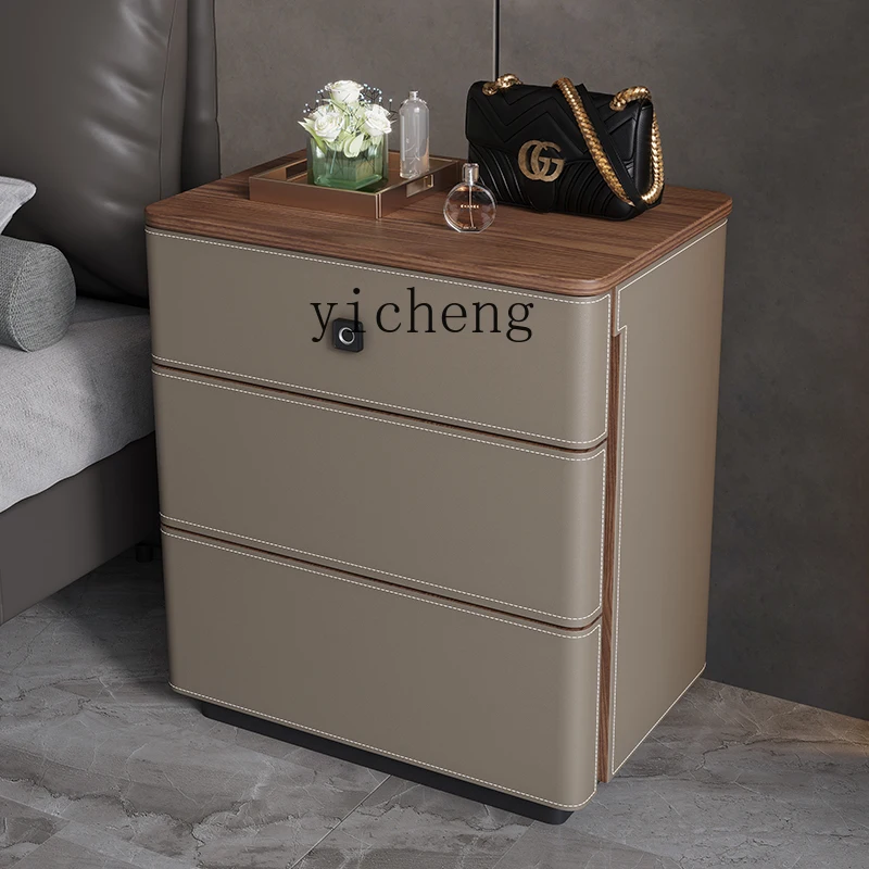 X5-14 가죽 침대 옆 테이블 금고 일체형 가정용 침 - Storage & Organization 리뷰 및 가격