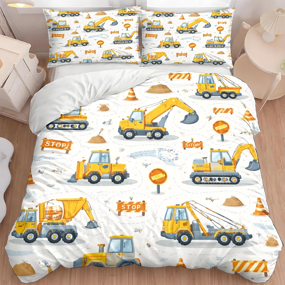 건설 차량을 테마로 한 이불 커버, 3종 침구 세트(이 - Duvet Cover Sets With Zipper 리뷰 및 가격