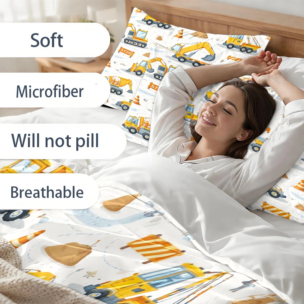 건설 차량을 테마로 한 이불 커버, 3종 침구 세트(이 - Duvet Cover Sets With Zipper 리뷰 및 가격