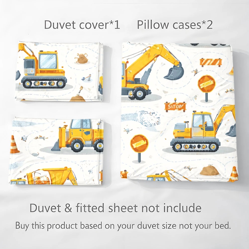 건설 차량을 테마로 한 이불 커버, 3종 침구 세트(이 - Duvet Cover Sets With Zipper 리뷰 및 가격