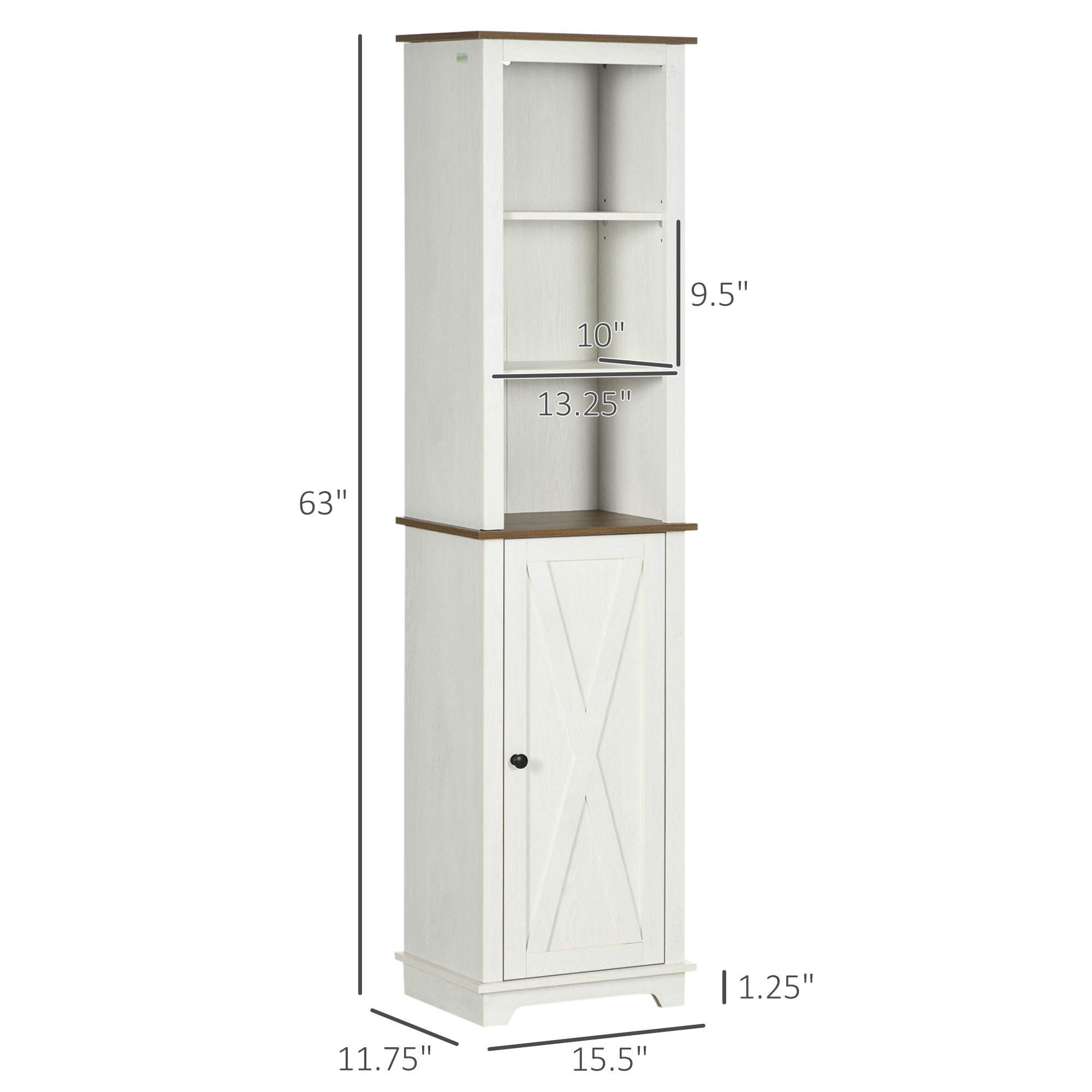 농가식 욕실 캐비닛, 문과 조절 가능한 선반이 있는 높 - Storage & Organization 리뷰 및 가격
