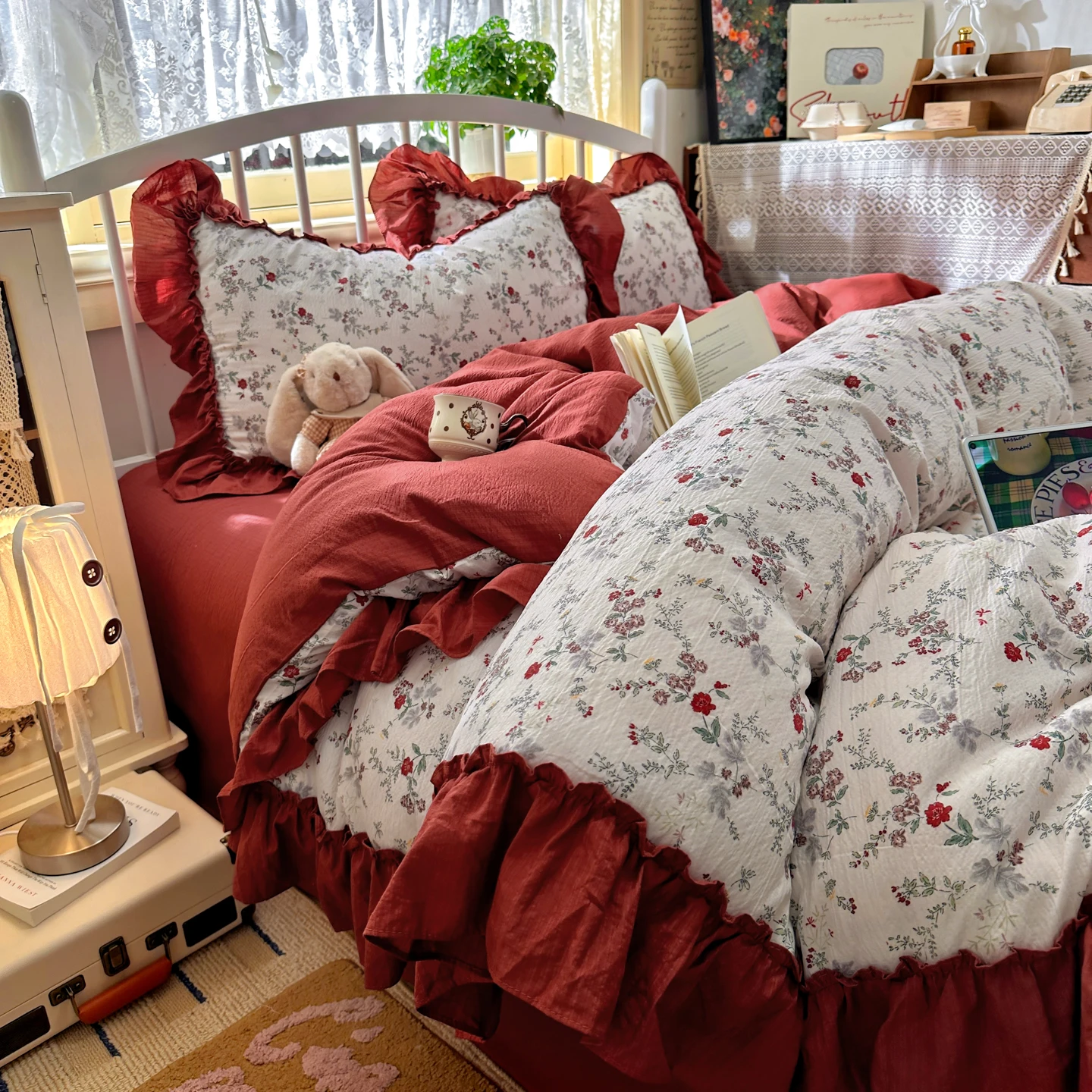 프랑스 빈티지 스타일 침구 세트, 컨트리 스타일 꽃무늬 - Aesthetic Floral Duvet Cover 리뷰 및 가격