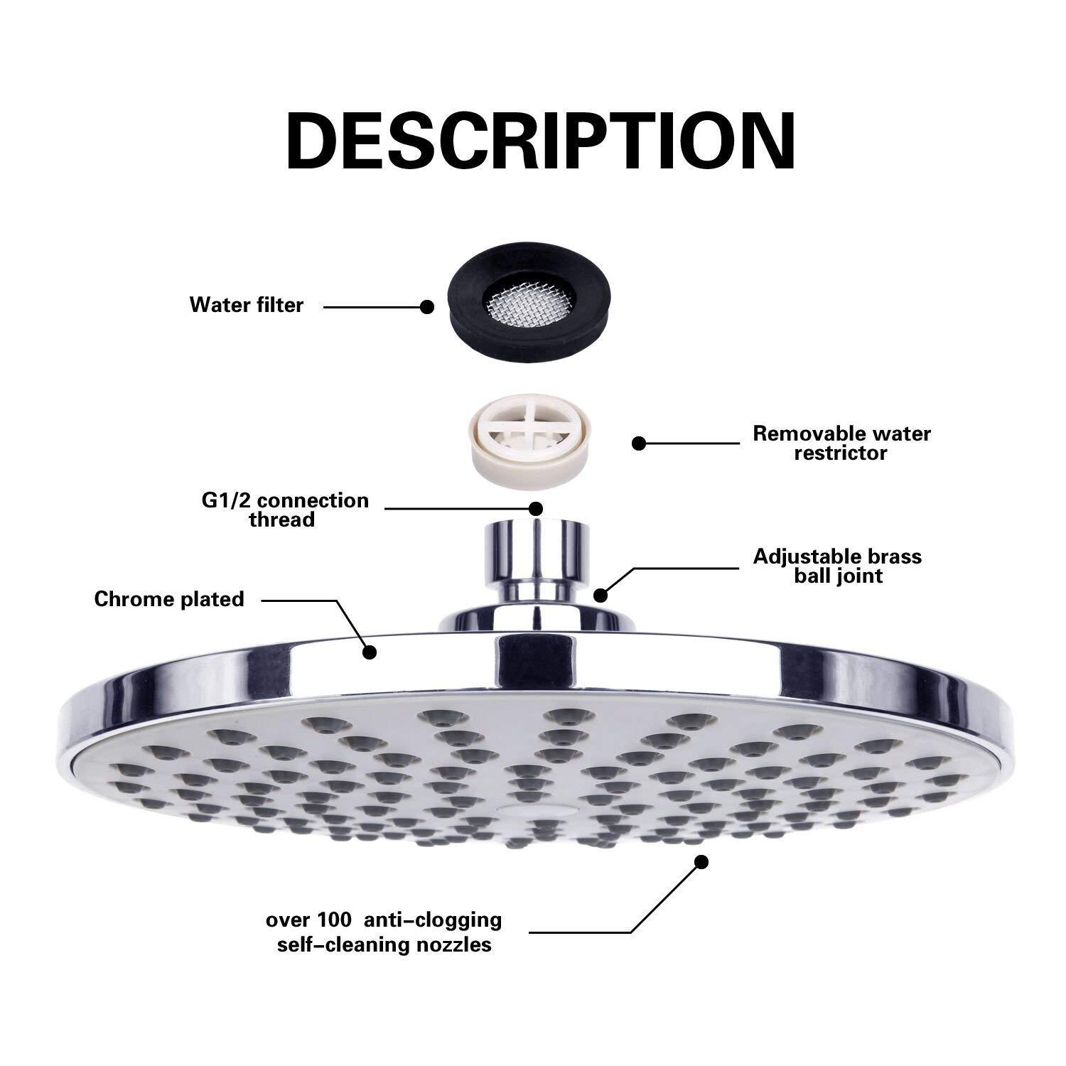 레인폴 샤워헤드 대형 패널 대용량 수퍼차지 고압 탑 레 - High Pressure Shower Head Handheld 리뷰 및 가격