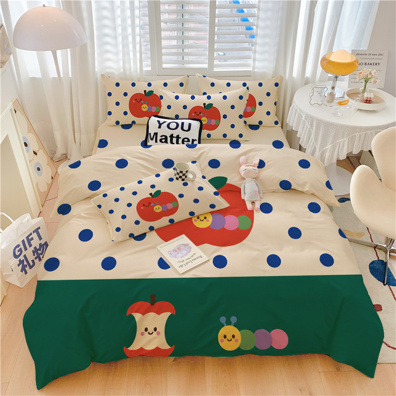 코티지코어 스타일의 빈티지하고 다채로운 색상의 사과와  - Aesthetic Floral Duvet Cover 리뷰 및 가격