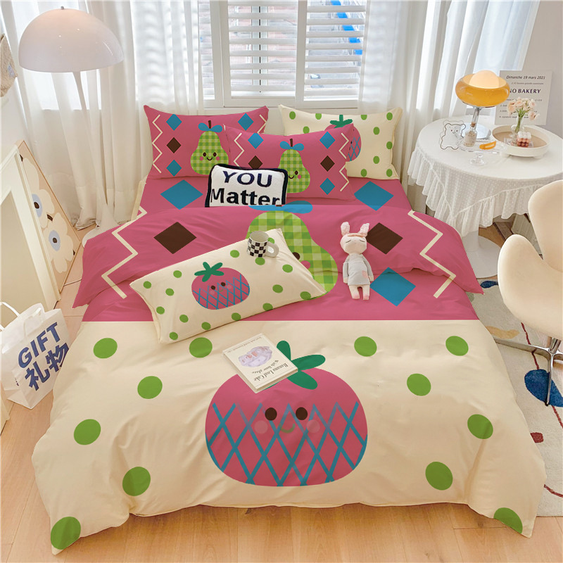 코티지코어 스타일의 빈티지하고 다채로운 색상의 사과와  - Aesthetic Floral Duvet Cover 리뷰 및 가격