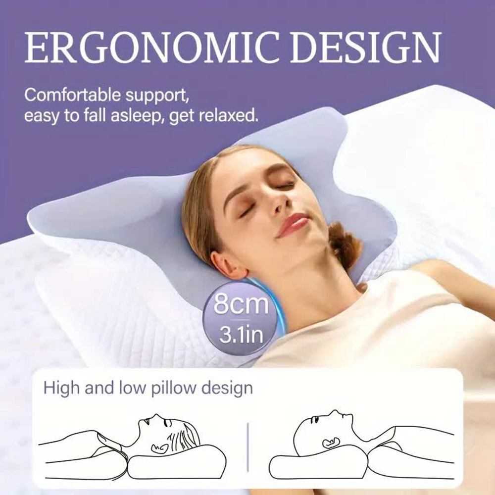 메모리폼 베개 나비 모양의 편안한 경추용 저반발 목 베 - Memory Foam Orthopedic Pillow Neck Pain 리뷰 및 가격
