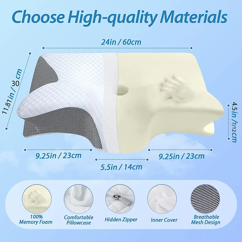 정형외과용 컨투어 목베개 메모리폼 2 in 1 인체공학 - Anti Snore Contour Pillow 리뷰 및 가격