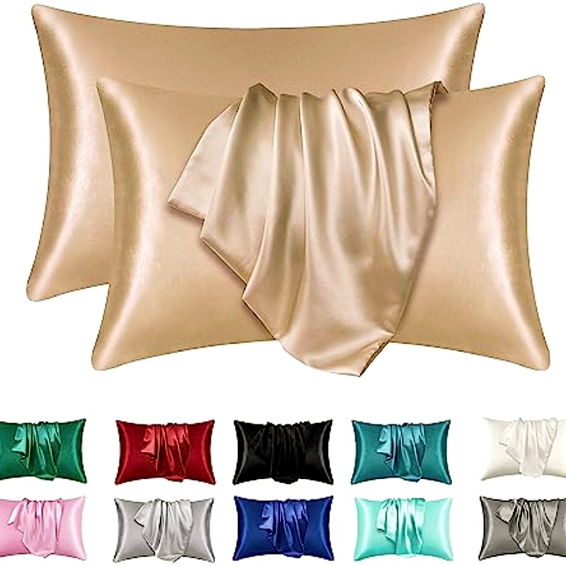 2개입 새틴 실크 베갯잇 (헤어 및 피부용), 코랄 베 - Satin Silk Pillowcase Hair Skin 리뷰 및 가격