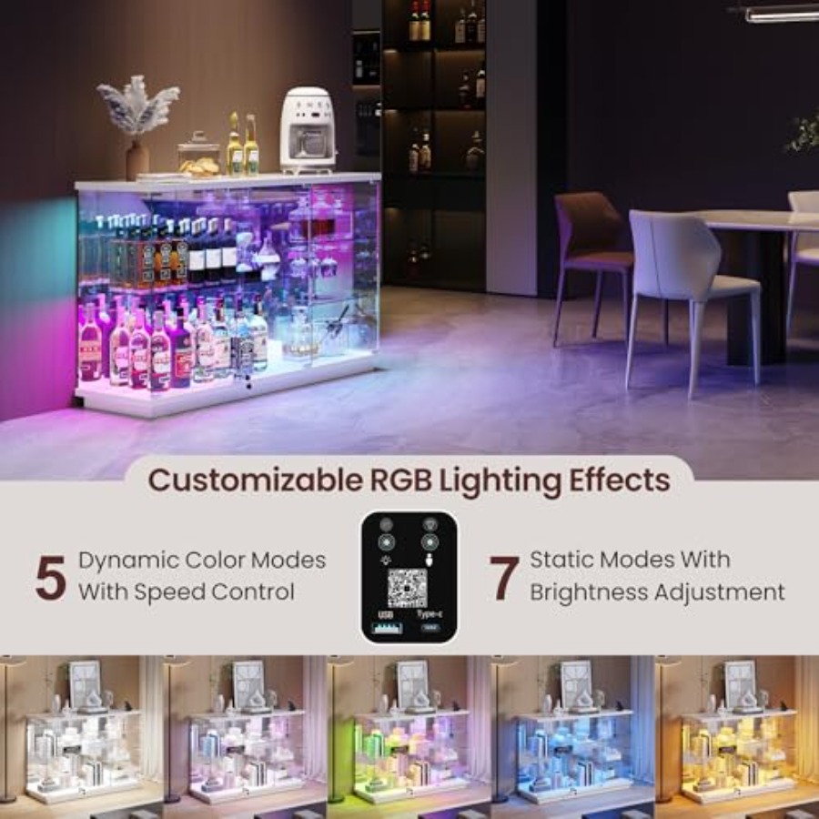 수집품 보관용 잠금장치가 있는 RGB 유리 디스플레이  - Lighting 리뷰 및 가격