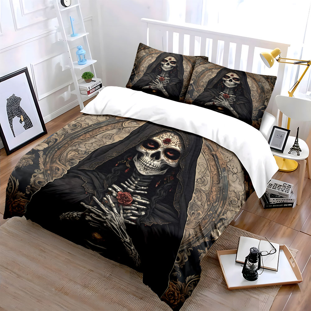 다크 데스 세인트와 로즈 패턴 이불 커버 세트 디지털  - Duvet Cover Sets With Zipper 리뷰 및 가격