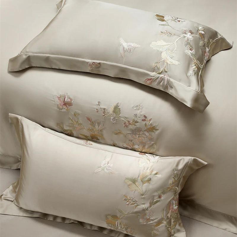 고급 브로케이드 라이오셀 코튼 꽃 자수 럭셔리 침구 세 - Aesthetic Floral Duvet Cover 리뷰 및 가격