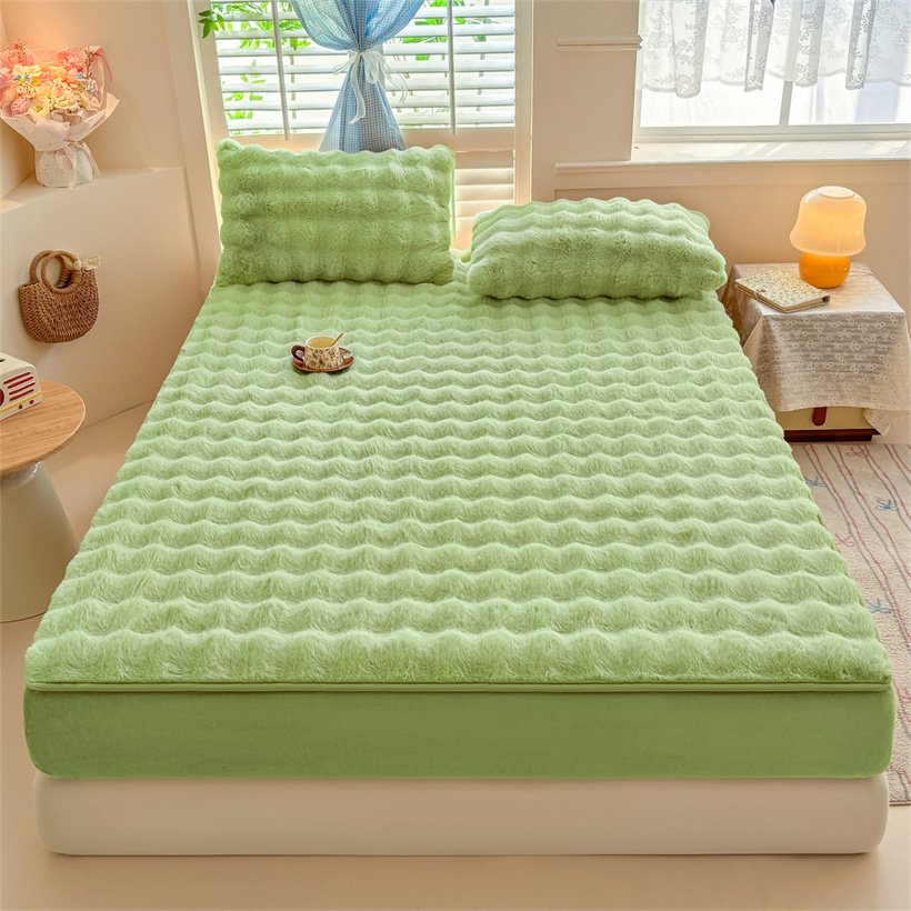 겨울용 따뜻한 인조 토끼 털 플러시 소재의 매트리스 커 - Fitted Bed Sheets Deep Pocket 리뷰 및 가격