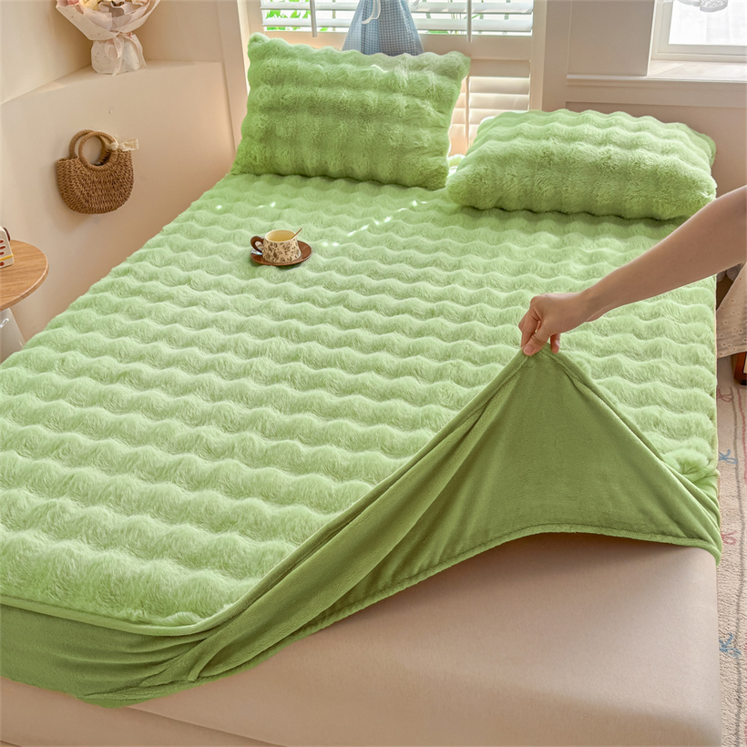 겨울용 따뜻한 인조 토끼 털 플러시 소재의 매트리스 커 - Fitted Bed Sheets Deep Pocket 리뷰 및 가격